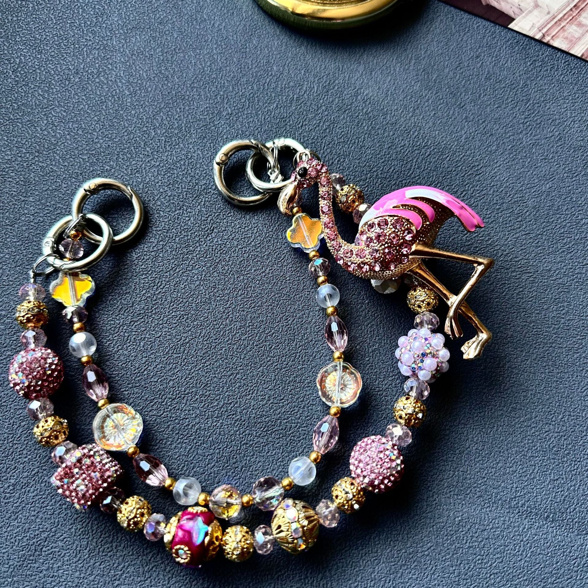 The best-selling original DIY mobile phone chain and bag chain in the live-streaming room of Heavy Industry Diamond Rich Lady Chain